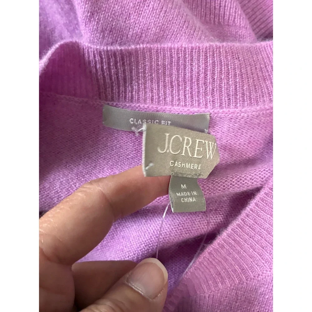 J.Crew Womens 100% Cashmere Crewneck Sweater Purple BA400 FA23 Size Medium